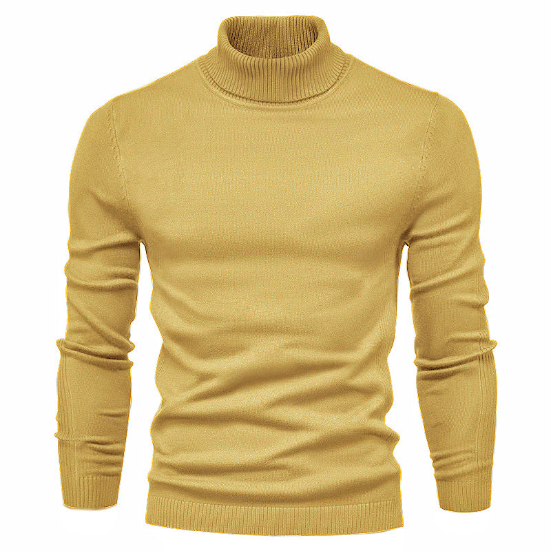 Herren Winter Rollkragenpullover, dick, lässig, einfarbig
