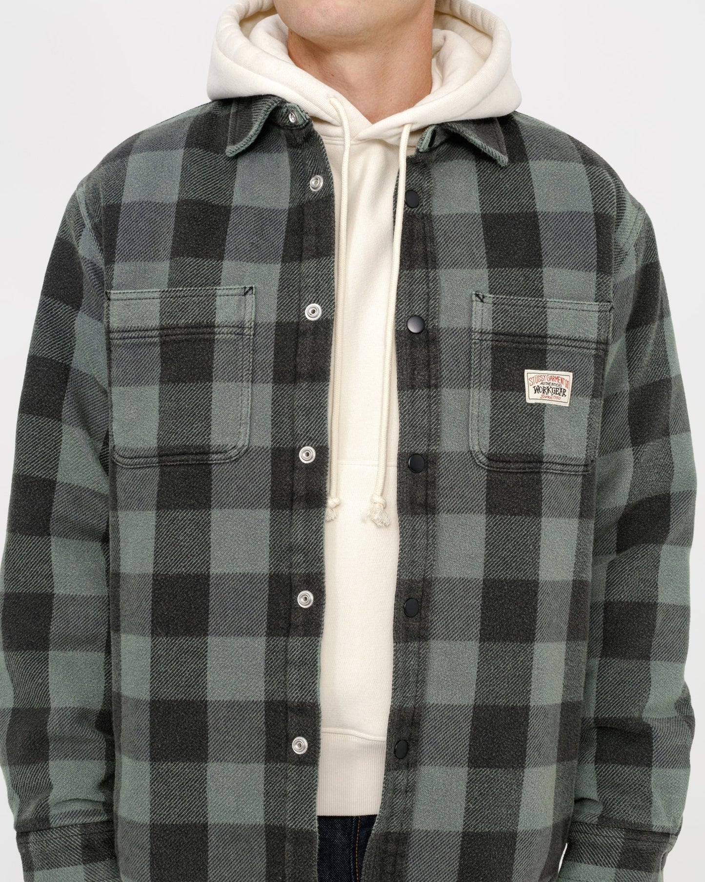 CHEMISE EN MOLLETON DOUBLÉE SHERPA À CARREAUX BUFFLE