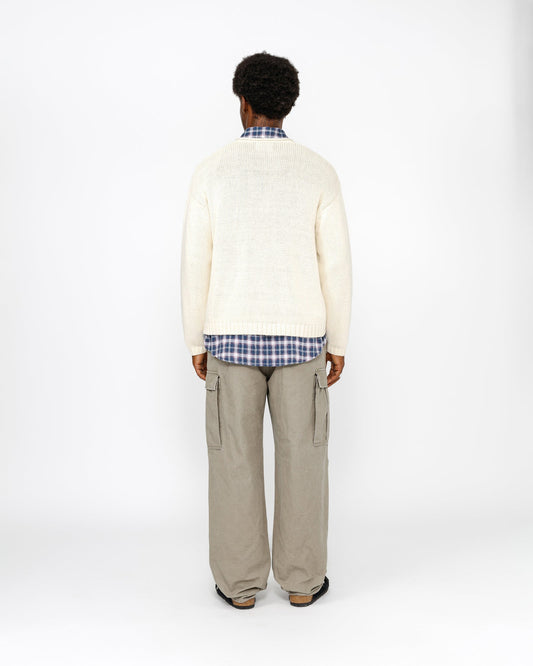 EMBROIDERED V-NECK LOGO SWEATER