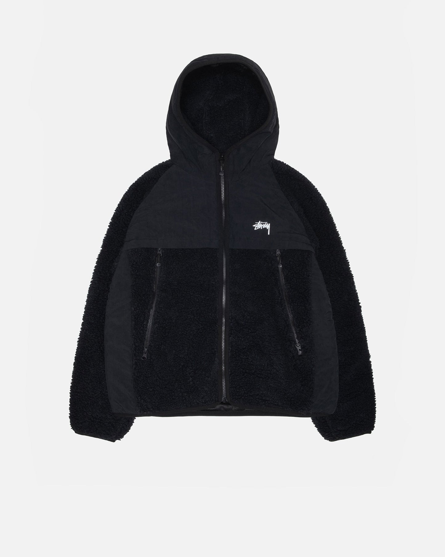 VESTE À CAPUCHE SHERPA ET EMPIÈCEMENTS