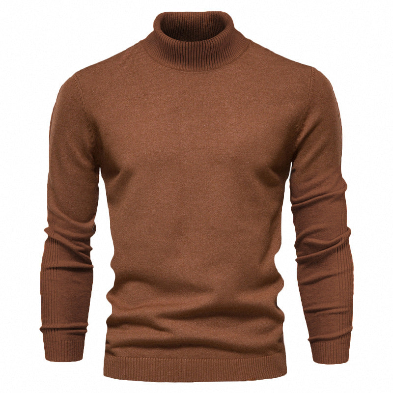 Herren Winter Rollkragenpullover, dick, lässig, einfarbig