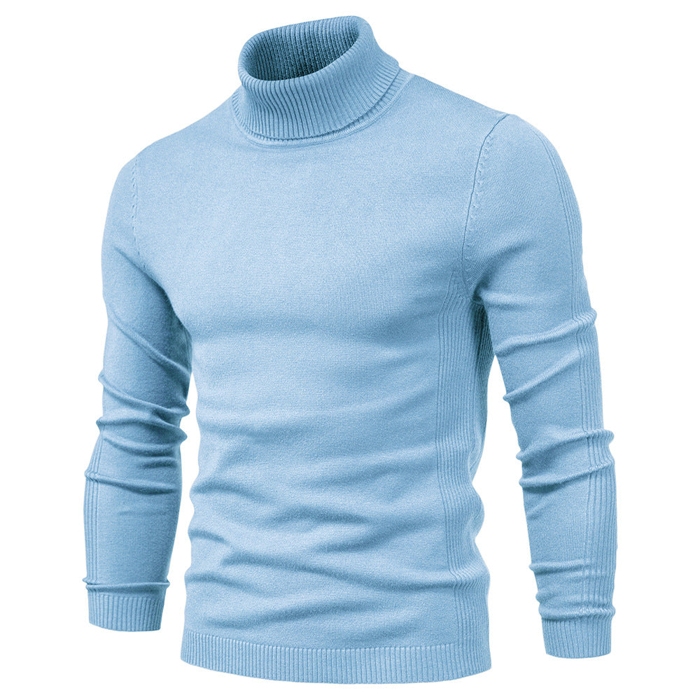 Herren Winter Rollkragenpullover, dick, lässig, einfarbig