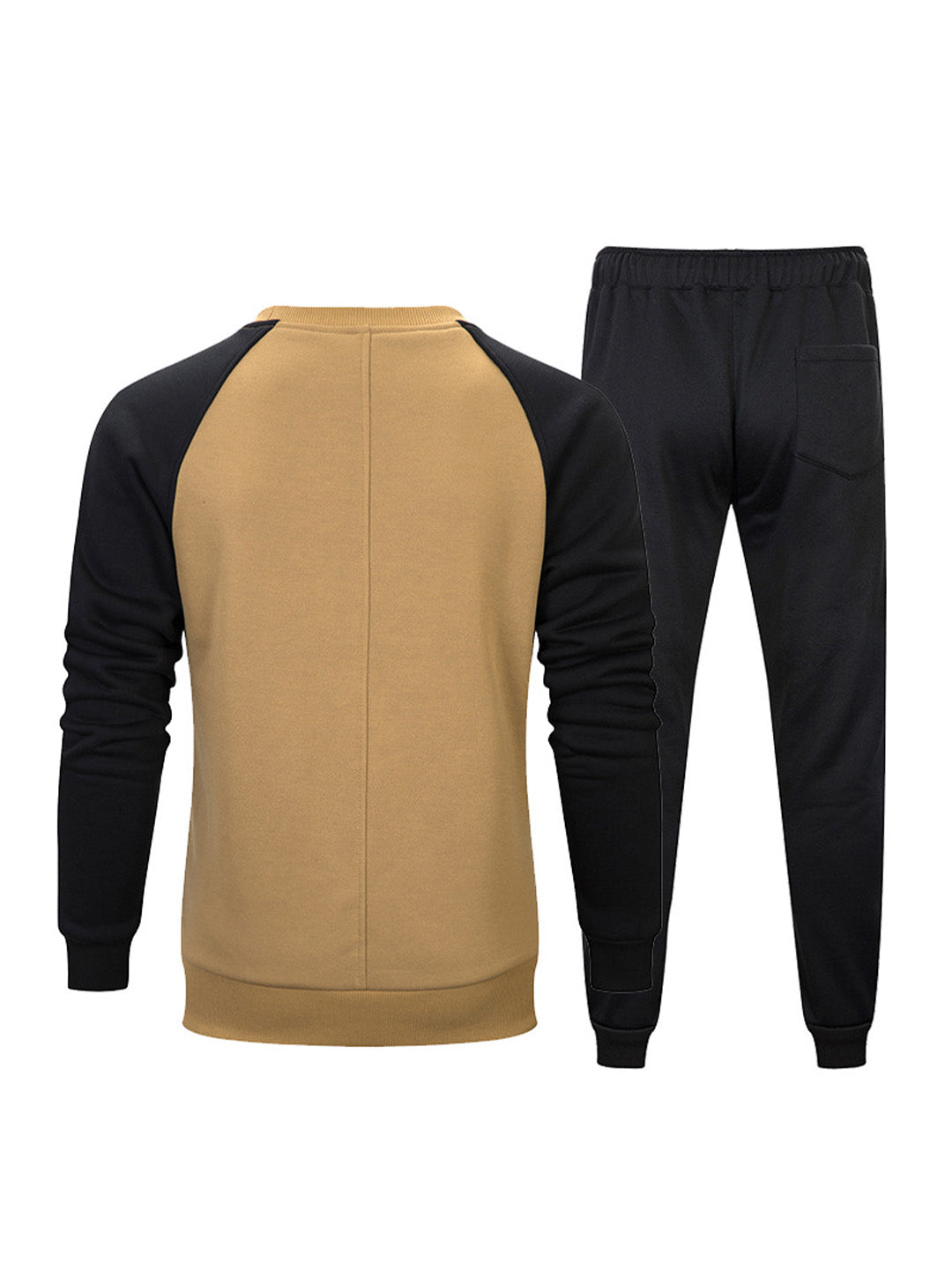 Frottee-Rundhalspullover mit Sweatpants mit elastischem Bund