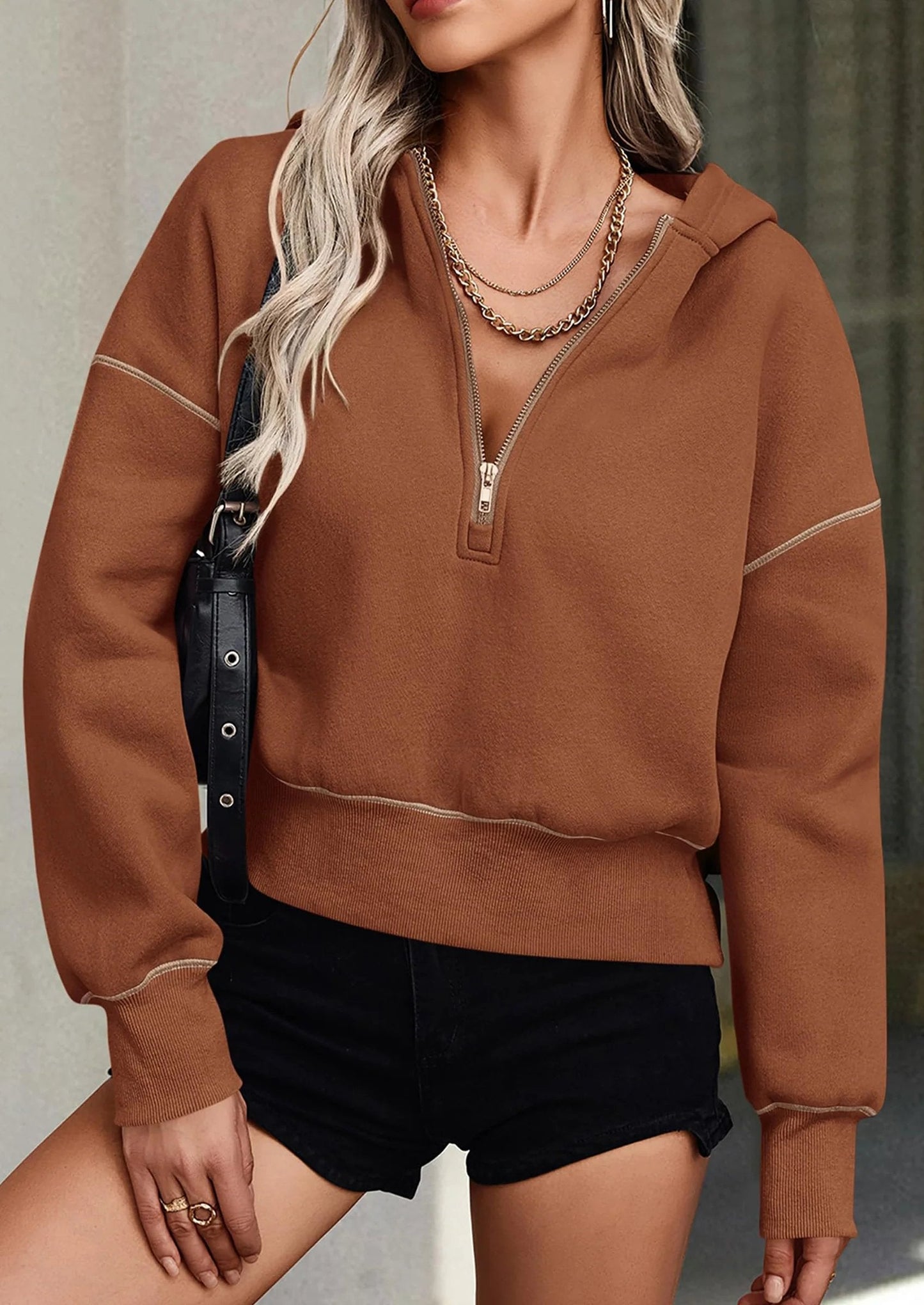 ⏰LETZTER TAG – 59% SPAREN💥Damen Herbst/Winter Half-Zip Hoodie Pullover