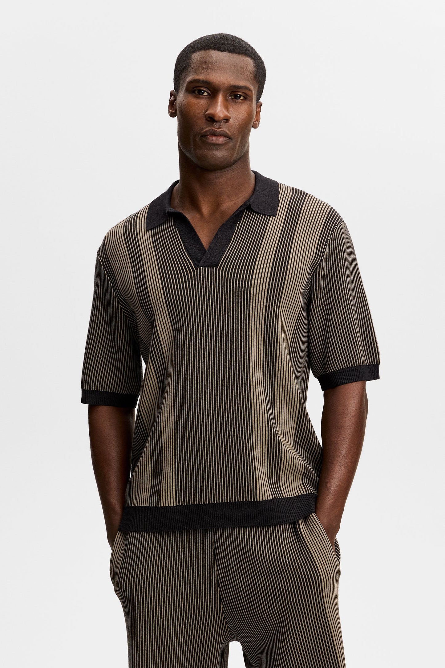 Sal Knitted Polo / Black