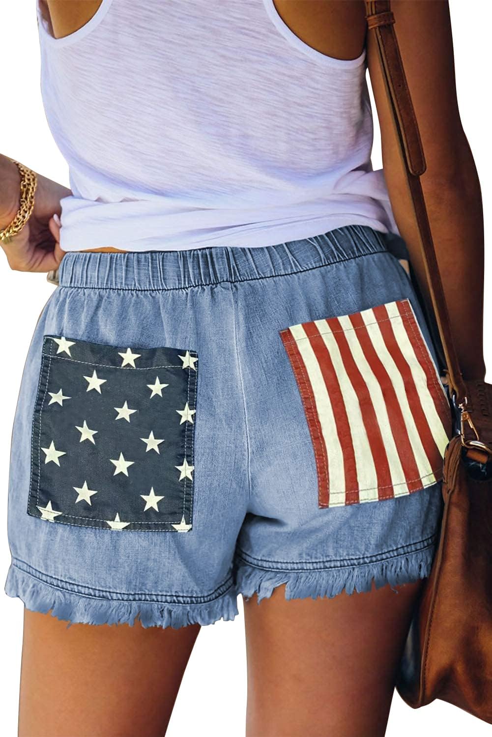 Damen leichte Shorts, lässig, weit geschnitten, trendige kurze Hose, elastischer Bund mit Kordelzug, bequeme Shorts
