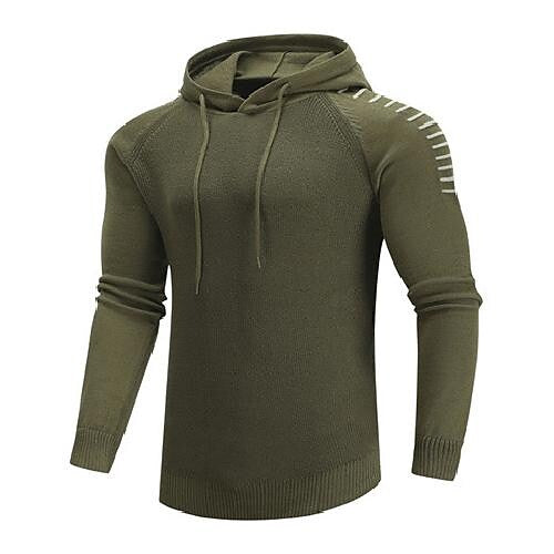 Herren Pullover Einfarbig Patchwork Kapuzenpullover Lässig Täglich Outdoor