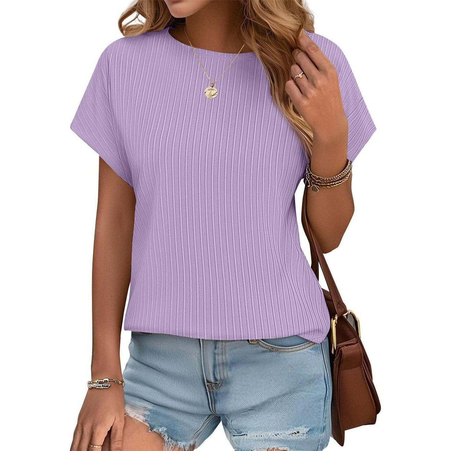 ✨Damen Sommer Klassisches Jacquard-Streifen-T-Shirt