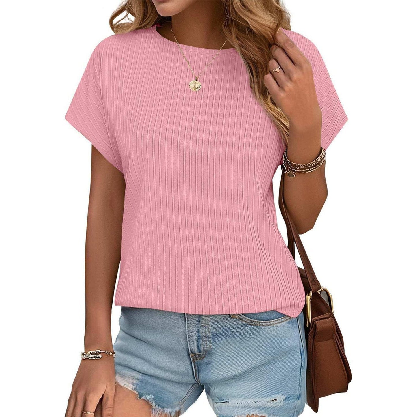 ✨Damen Sommer Klassisches Jacquard-Streifen-T-Shirt