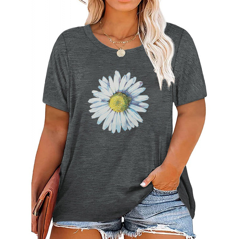 ✨Damen V-Ausschnitt Gänseblümchen-Print T-Shirts Freizeit-T-Shirts