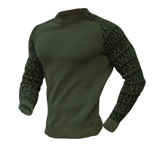 Herren Pullover Lässiger Langarm Rundhals-Pullover