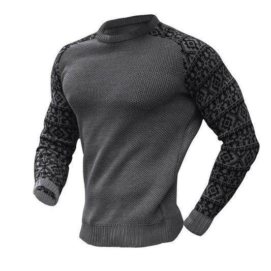 Herren Pullover Lässiger Langarm Rundhals-Pullover