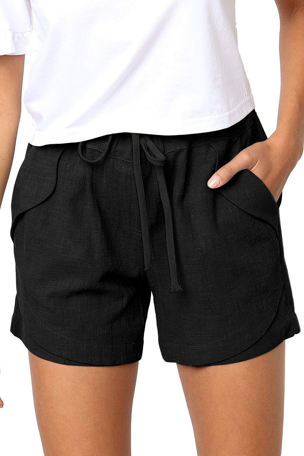 Locker geschnittene Damen-Shorts mit hoher Taille