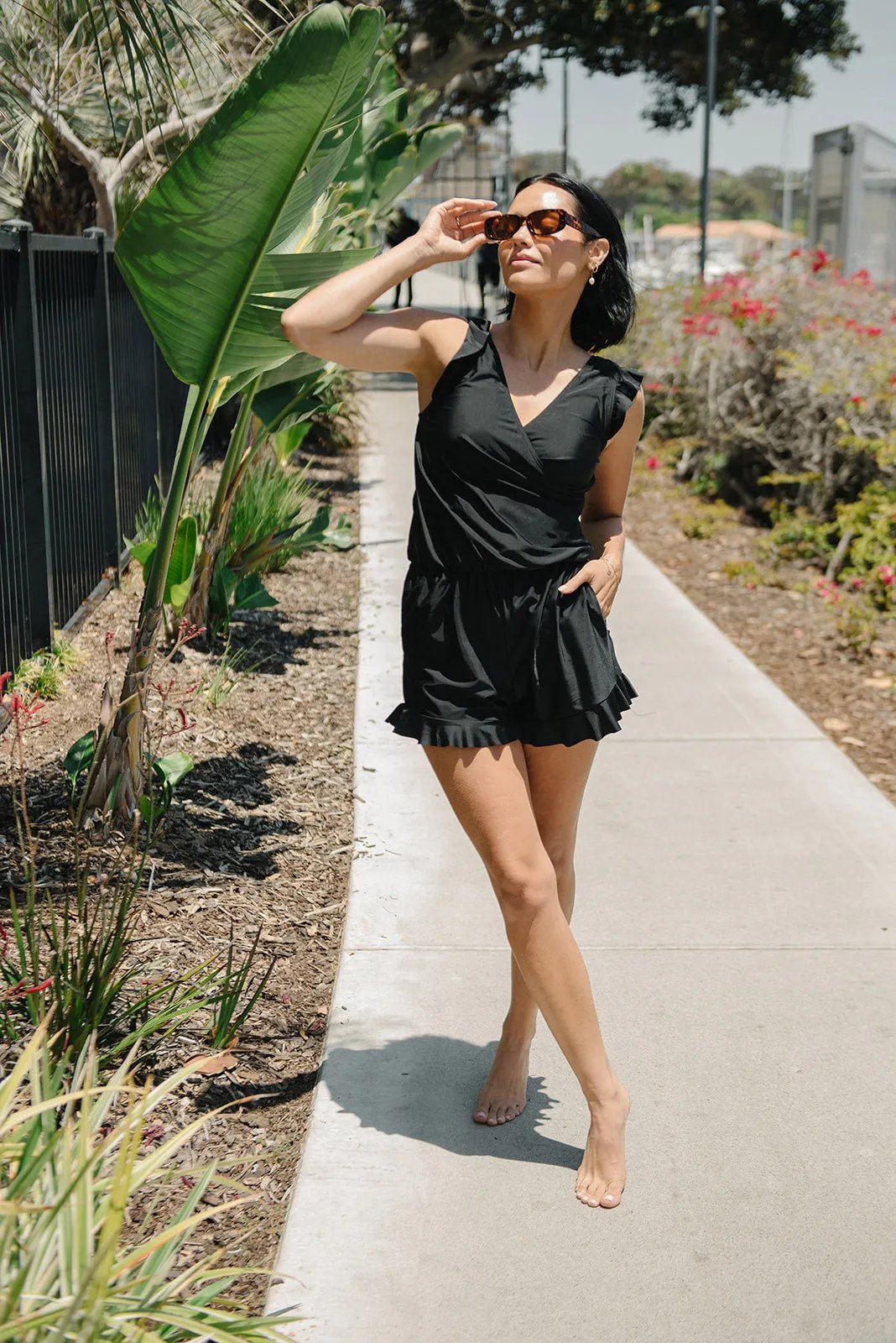 Bade-Jumpsuit Integrierter BH👙Herausnehmbare BH-Körbchen