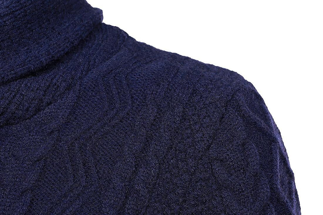 Herren Schalkragen Zopfmuster Freizeit Slim Fit Langarm Pullover